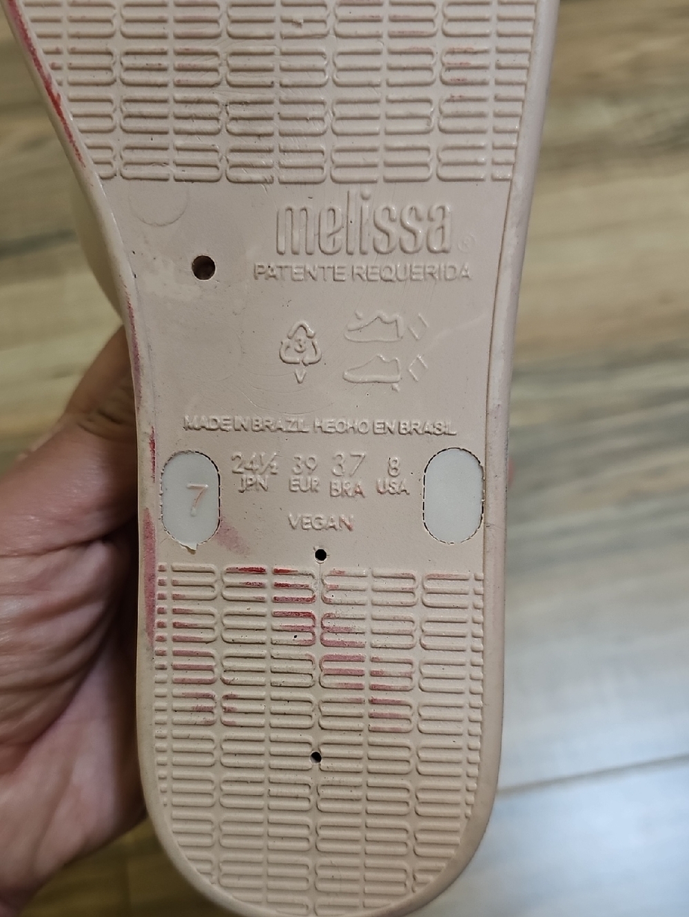 Melissa Sun Venice Platform Flip Flops / Sandals, pink, size US 8 - Picture 9 of 10